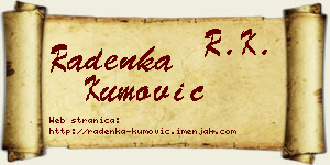 Radenka Kumović vizit kartica
